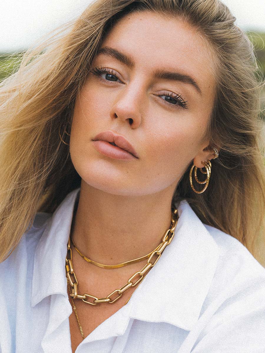 35MM TEXTURED HOOPS LARGE EARRINGS