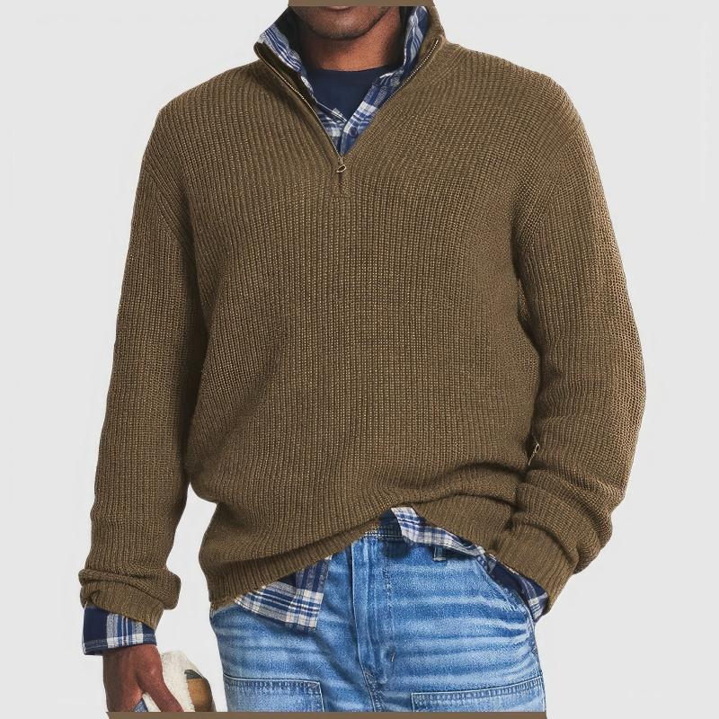 Strickpullover mit Reißverschluss für Männer